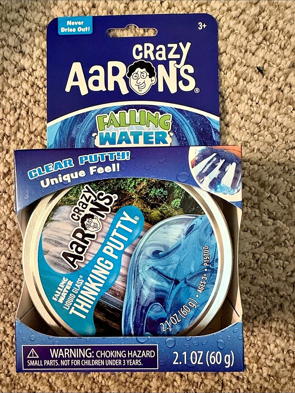 Crazy Aaron's Falling Water Liquid Glass Thinking Putty Blue